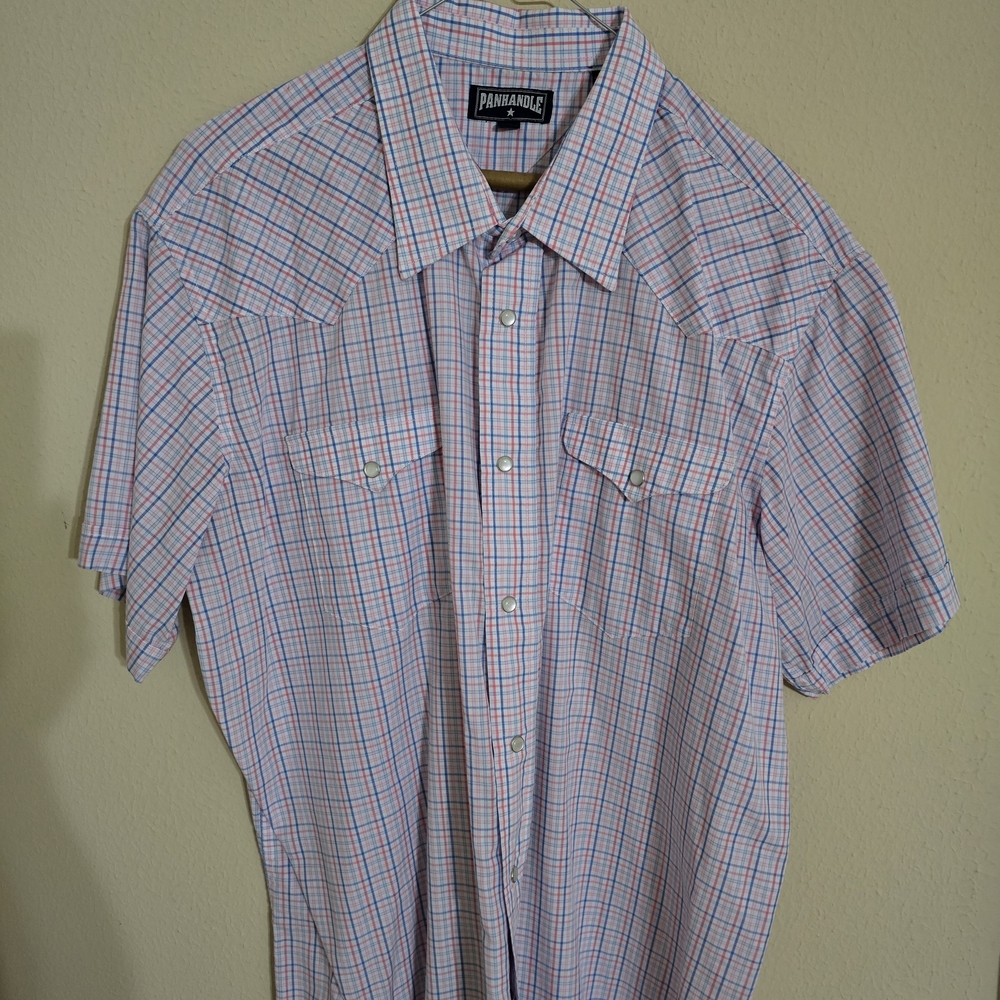 Panhandle Men's Multicolor Plaid Button Down Shirt